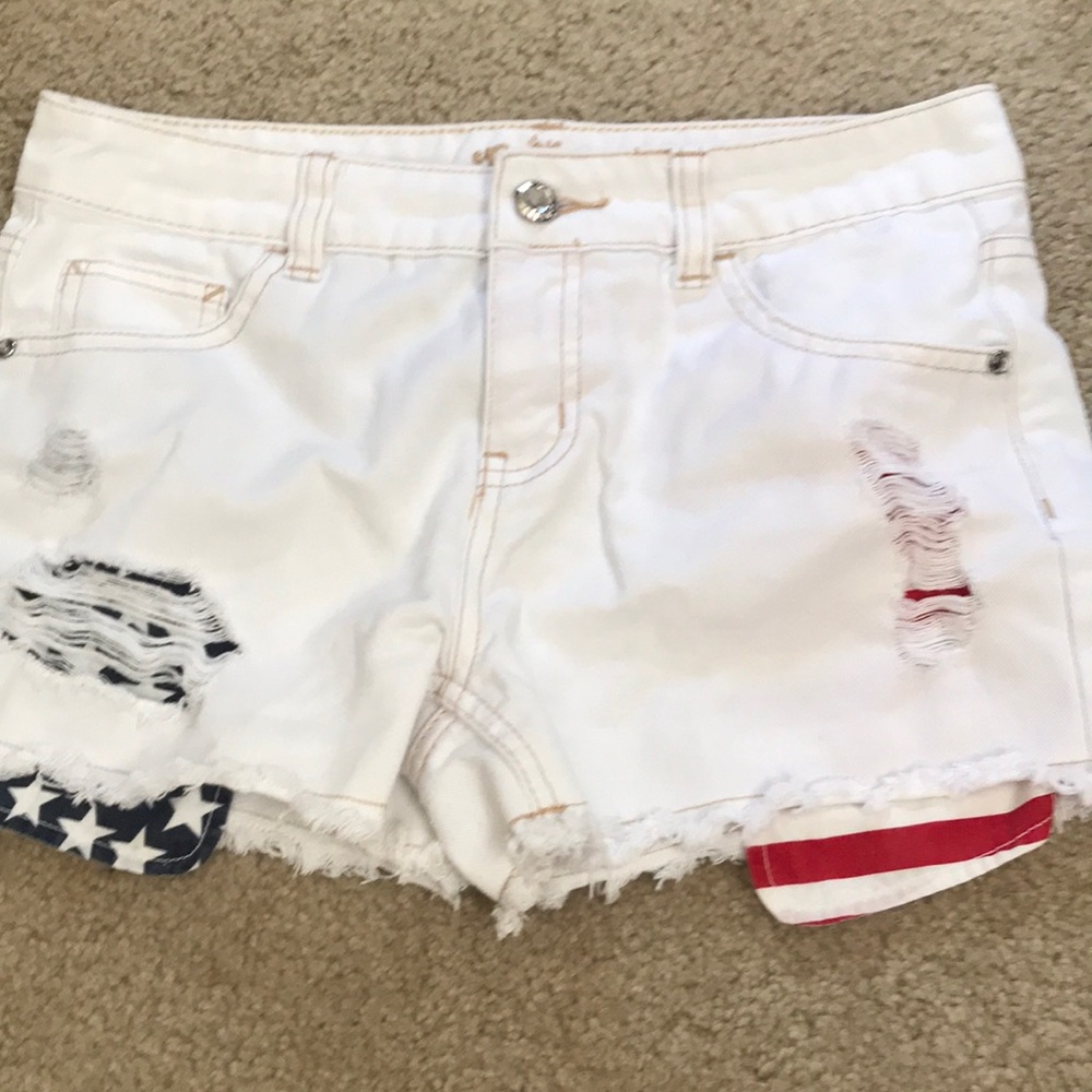White denim shorts